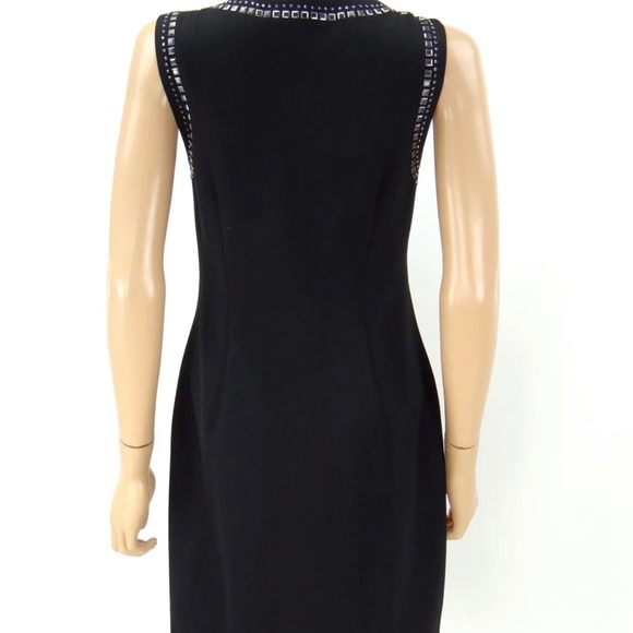 Carmen Marc Valvo Sheath Black Studded Dress - Picture 3 of 6